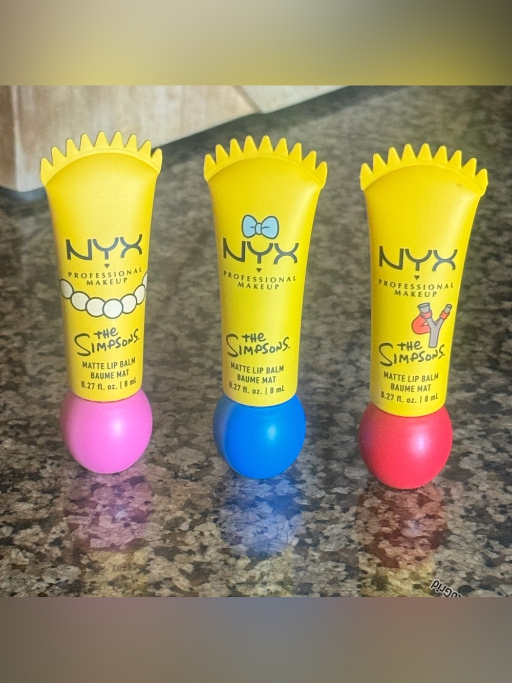 NYX x The SIMPSON SMUSHY MATTE LIP BALM (3) pc Bundle NEW RELEASE NWT LE